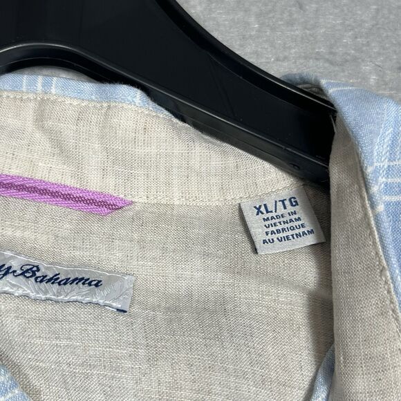 Tommy Bahama Shirt Mens XL Light Blue 100% Linen Long Sleeve Button Up - Picture 11 of 13